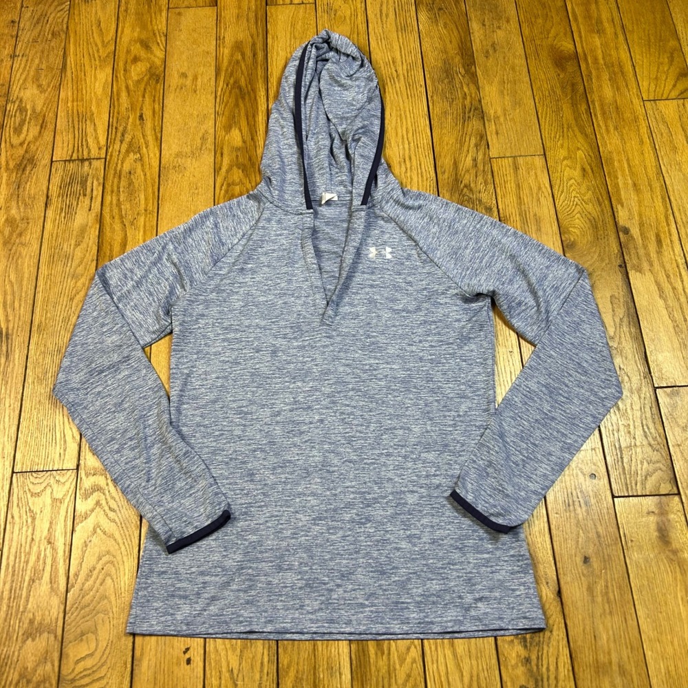 Under Armour HeatGear‎ Hoodie Womens Small Blue Space Dye Long Sleeve Pullover